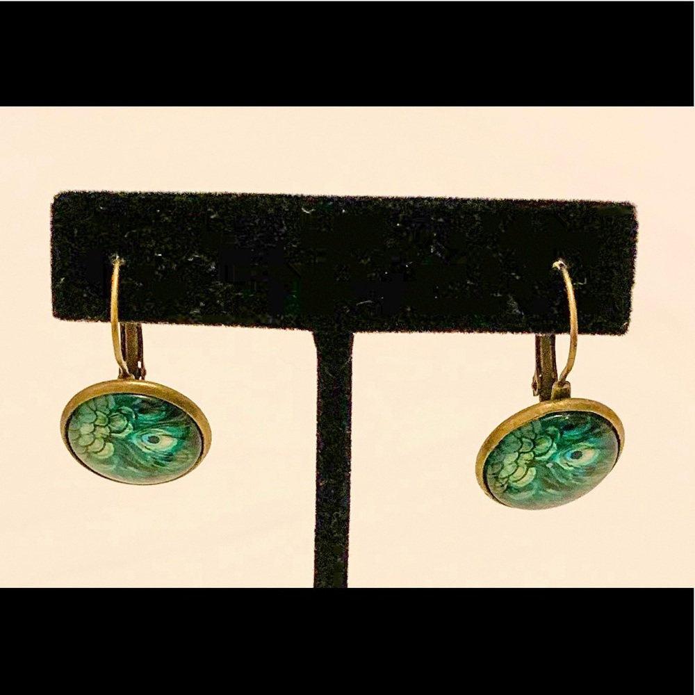 Peacock Designed Circle Earrings